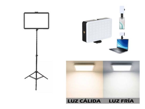 &u+ PANEL LED FOTOGRAFIA FRIO O CALIDO 12X7 CM + TRIPODE  (83002)